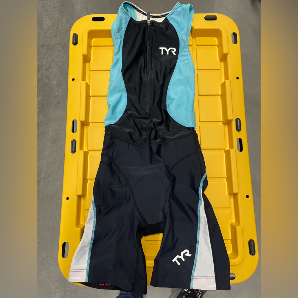 TYR Black and Blue Women Bike Shorts